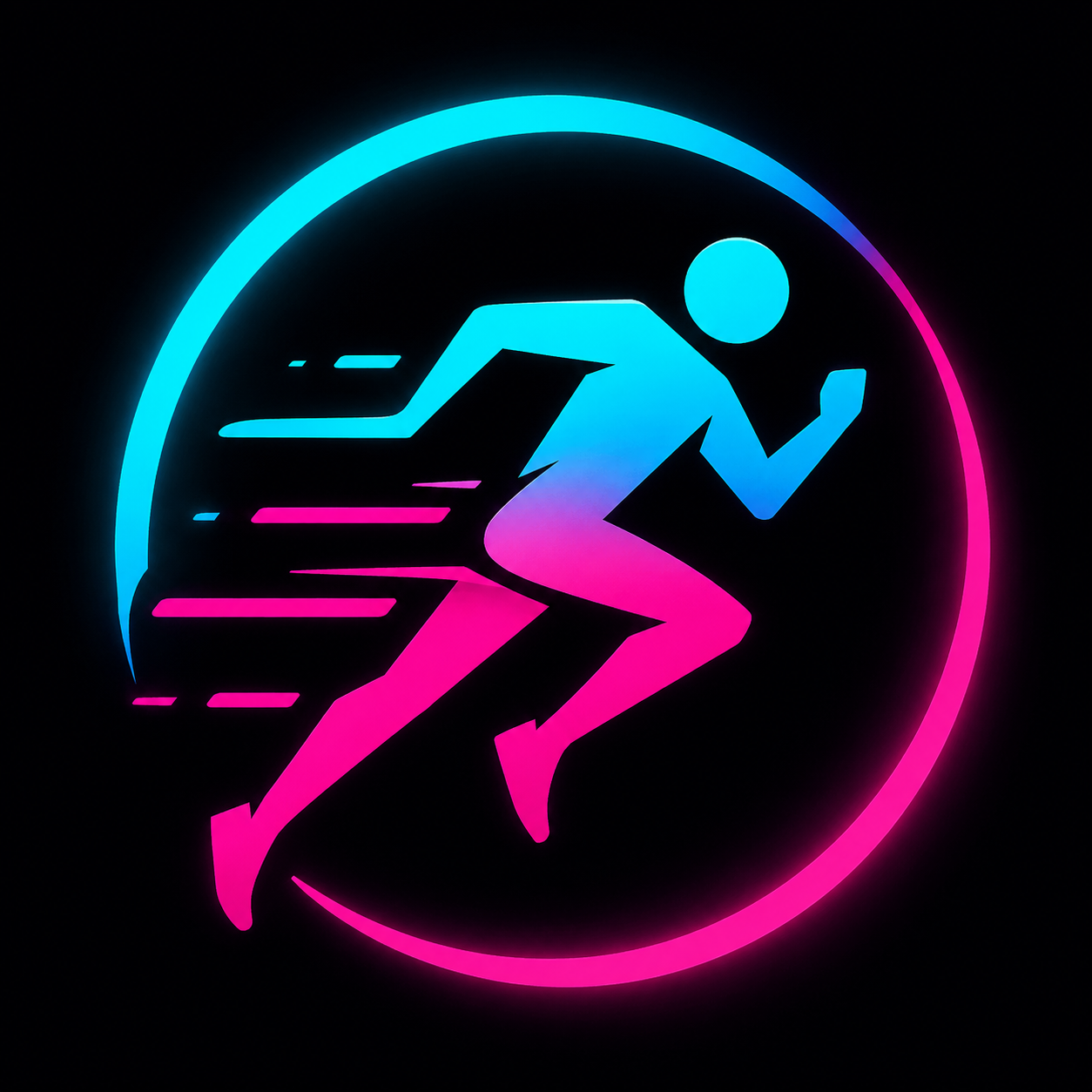 Gaitway logo — a neon runner in a cyan and magenta circle